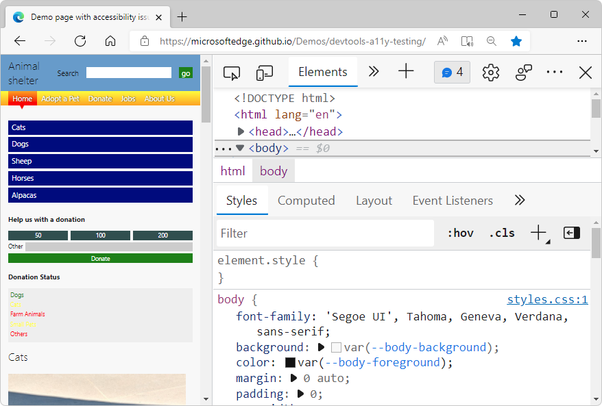 Microsoft Edge浏览器内置Web开发工具——DevTools打开与关闭方式说明